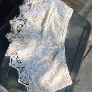 Express White Lace Women Shorts